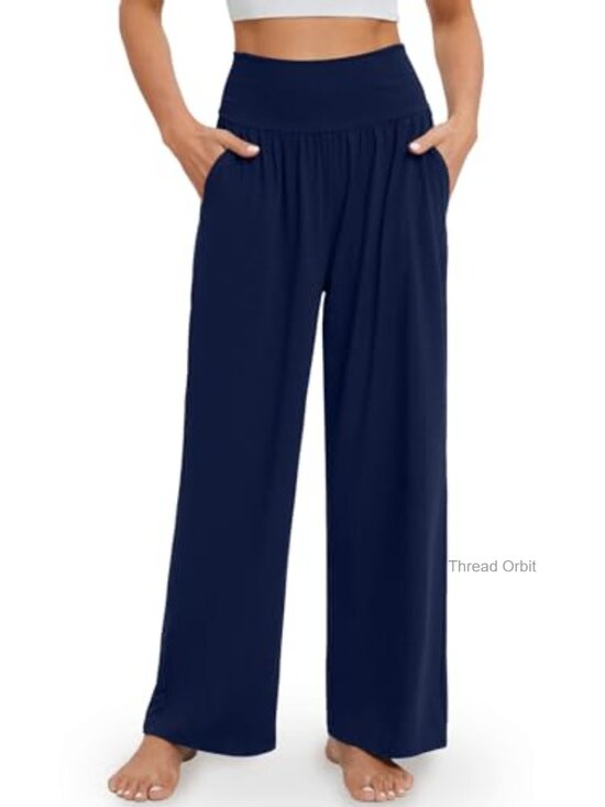 Other - Wide Leg Yoga Pants with Pockets High Waisted Flowy Lounge Pajama Sweatpants